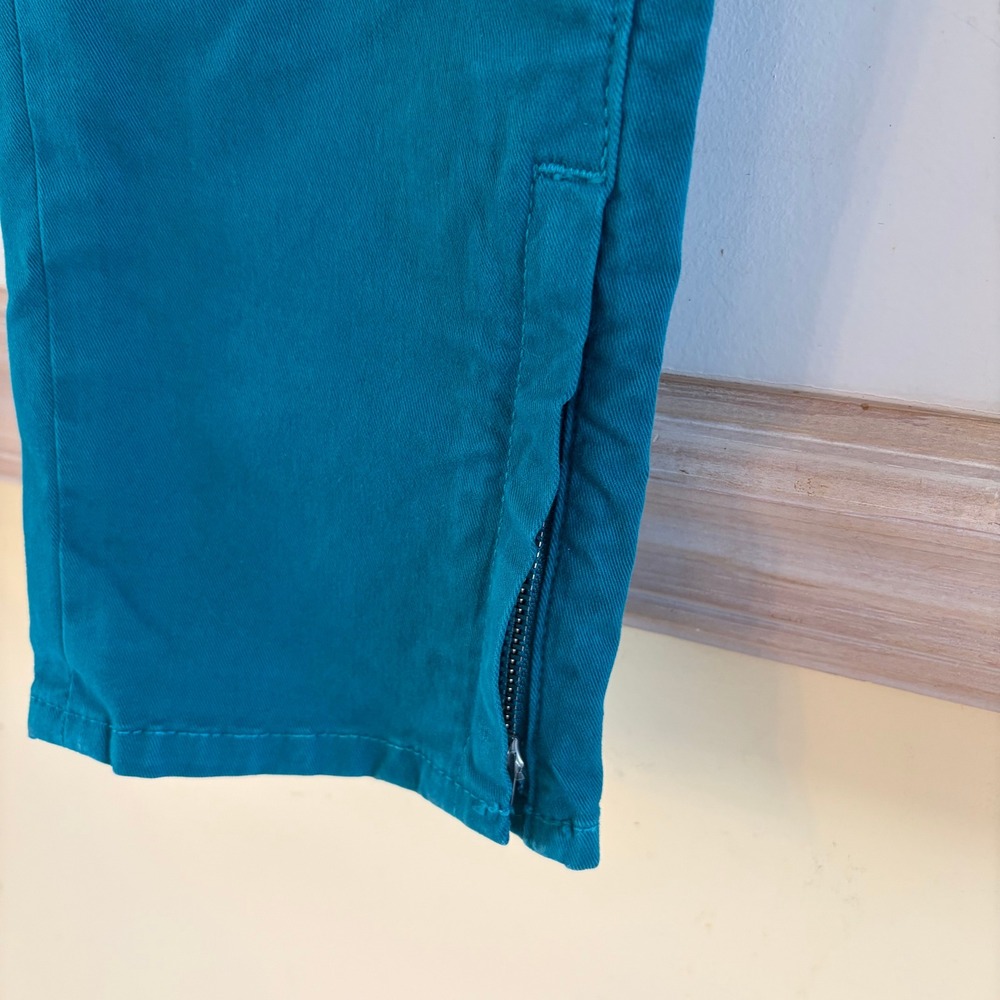 Elie Tahari Womens Teal Skinny Ankle Zip Pants Size 6 Stretch Cotton Twill 5-Pkt - Picture 2 of 5